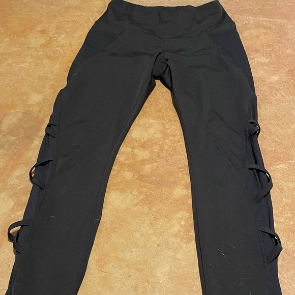 black workout leggings with ballet wrap - Picture 1 of 1